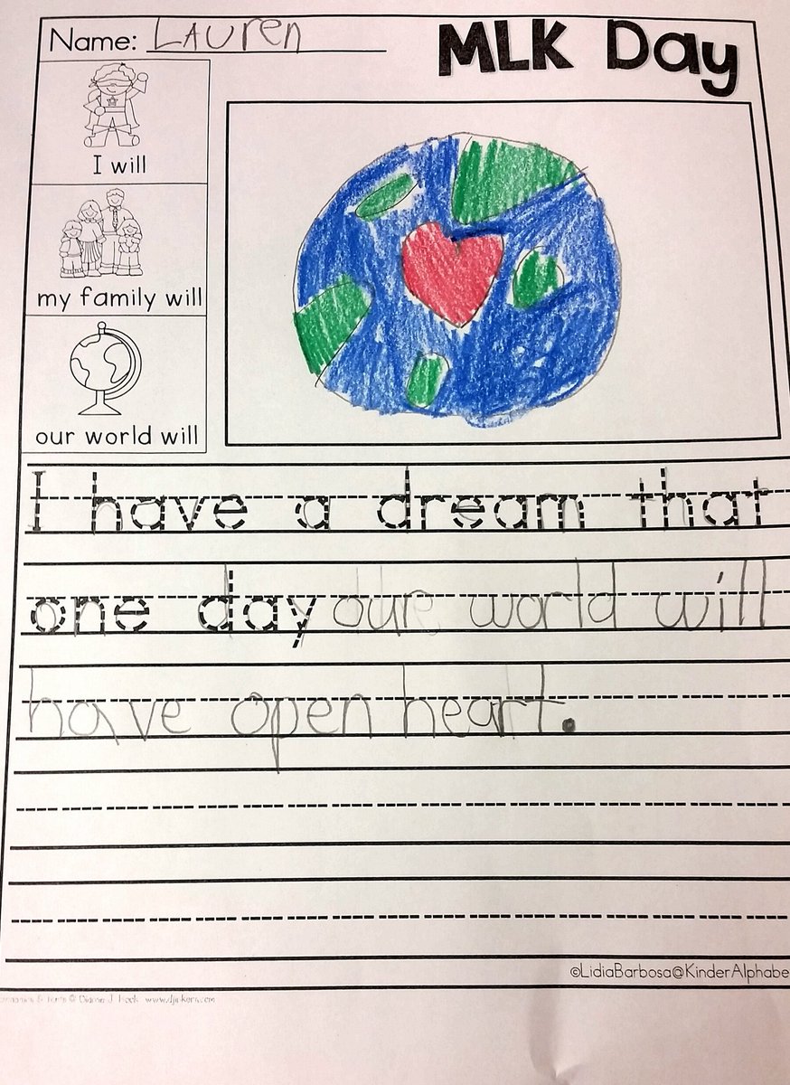 Teaching_Sharks's tweet photo. First grade moments that melt your heart. #CelebrateMonday #MLKDAY https://t.co/jXhqReRori