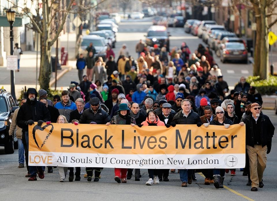 thedayct's tweet photo. Trump’s upcoming presidency was common theme during local celebration of the life of Martin Luther King Jr. https://t.co/uJ14JyaZJz #MLKDAY https://t.co/LLkDCcuYQB