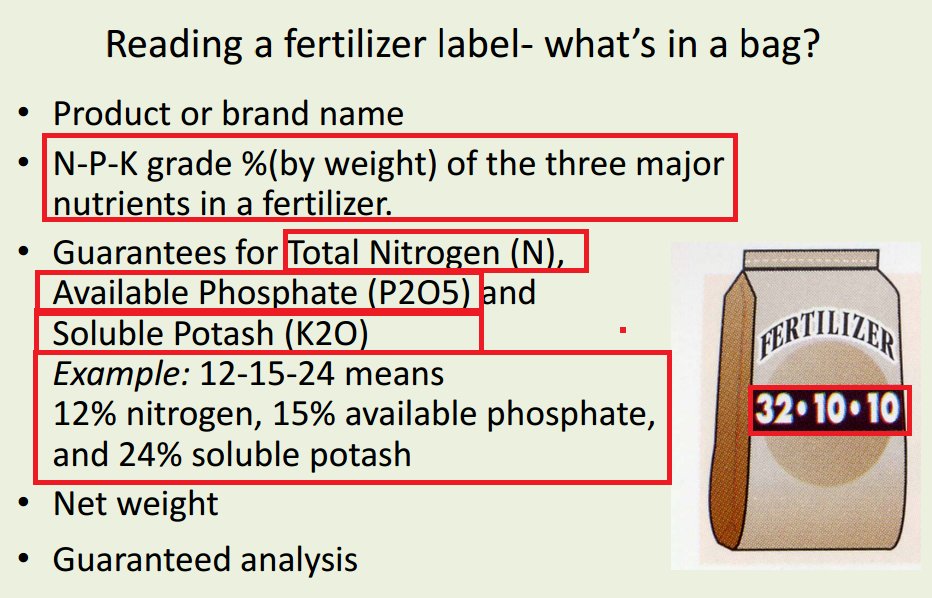 uplandyayla's tweet image. Reading a fertilizer label‐ what’s in a bag?  #Soil #ph #NutrientAvailability #Fertility #Acidic #Alkaline #EffectofFertilizers