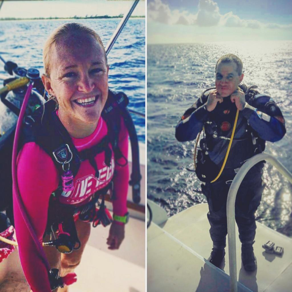 2 divers, 1 ocean day - 80degrees. #weakersex ? #scuba #diving #Caribbean #cayman #girlpower