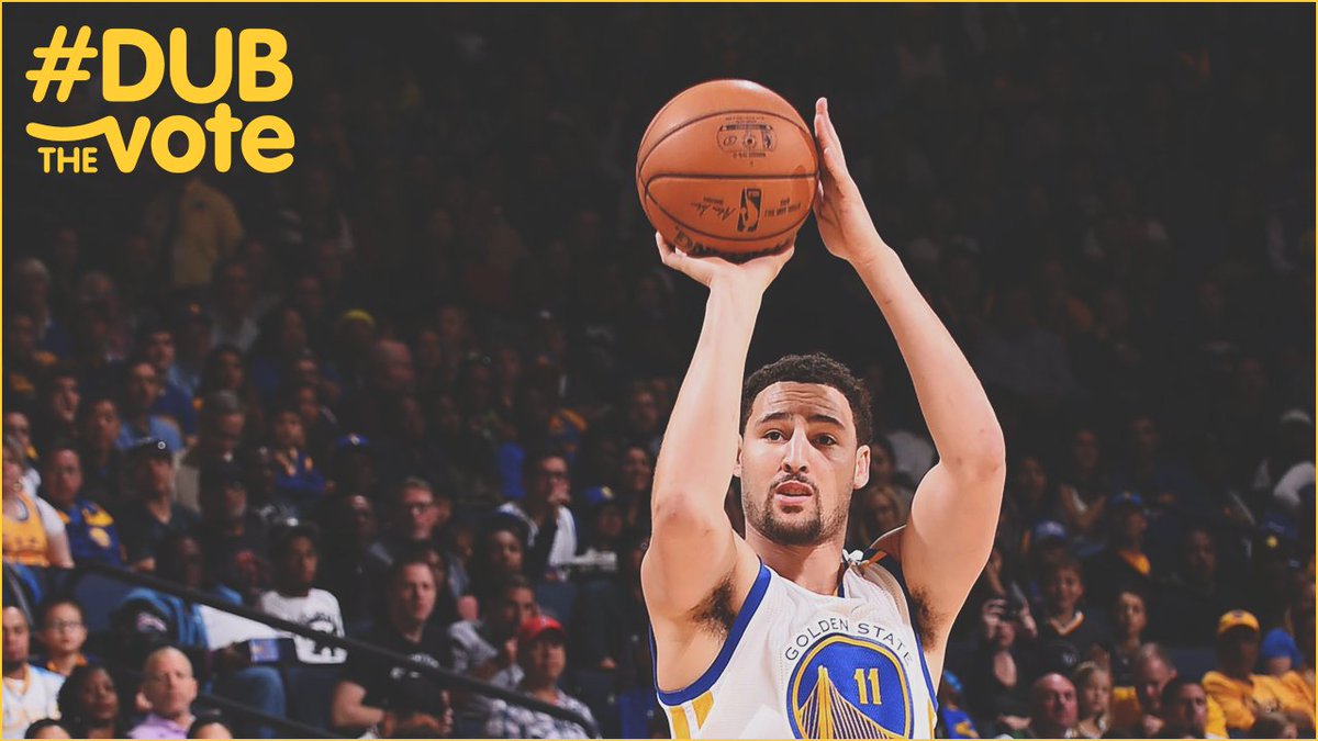 warriors's tweet photo. Every RT brings Klay one step closer to starting the #NBAAllStar Game!

RT to #NBAVote for Klay Thompson ⭐️ #DubTheVote https://t.co/yMk5OxHNu4
