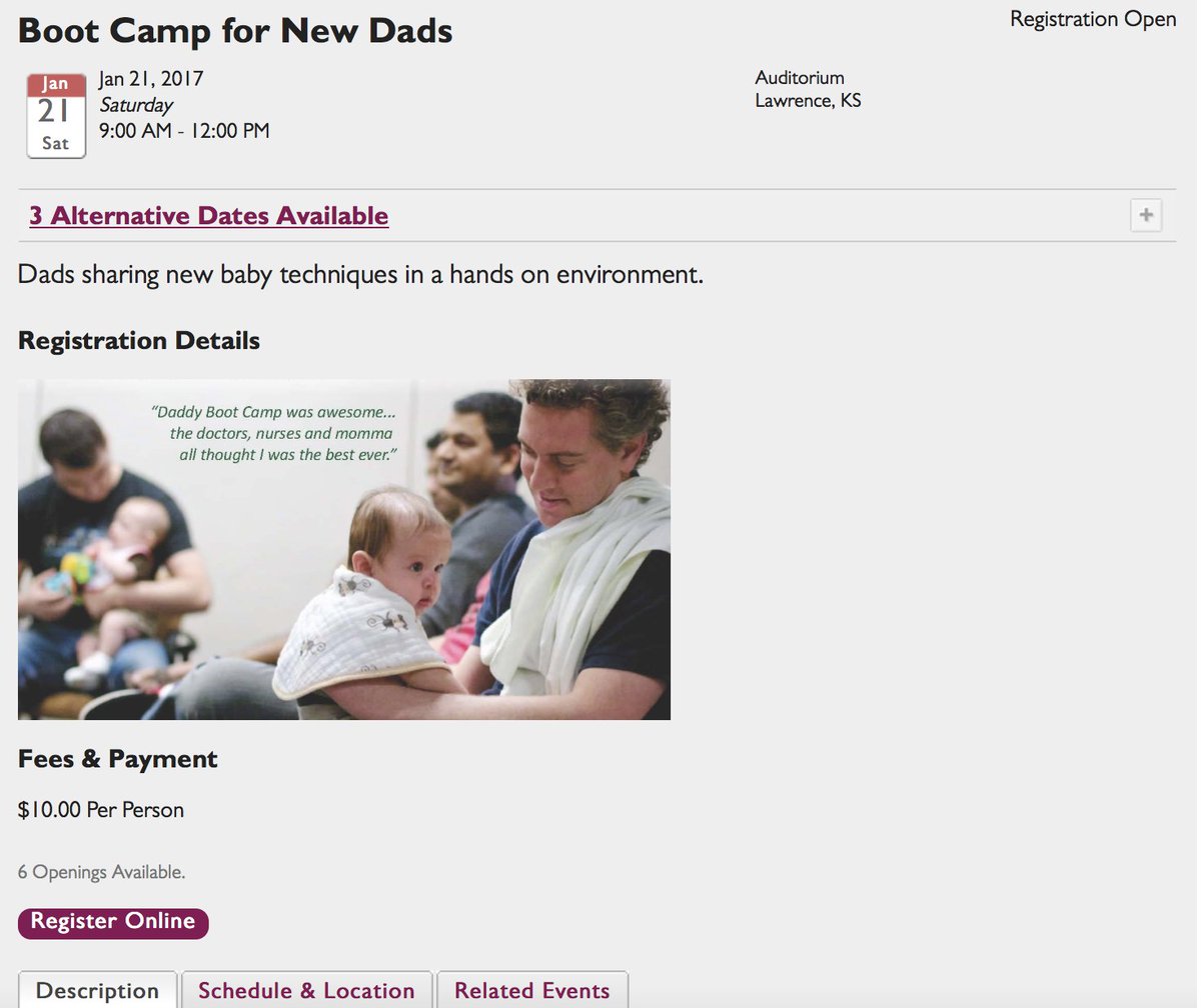 LDCHEALTH's tweet image. Next "Boot Camp for New Dads" class is Sat @lmhorg! ow.ly/CakD3083PDx @charliebryan @lawrenceks #parenting #dads