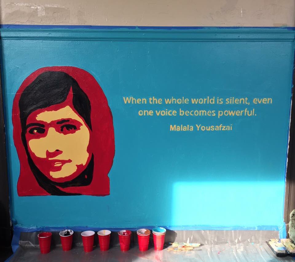 CeislerMedia's tweet photo. One of our associates, Anne, teamed up with @CityYearPhilly and @SERVEPhila to paint this beautiful mural at Harding Jr. High. #MLKDay https://t.co/rSxSRtMlAZ