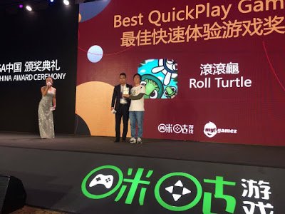 gamesalad's tweet photo. Congrats @kirafuRyu on winning the #BestQuickPlayGame award at the @imgawards! It's so great to see #RollTurtle getting recognized #indiedev https://t.co/Dq8oVi8cmr