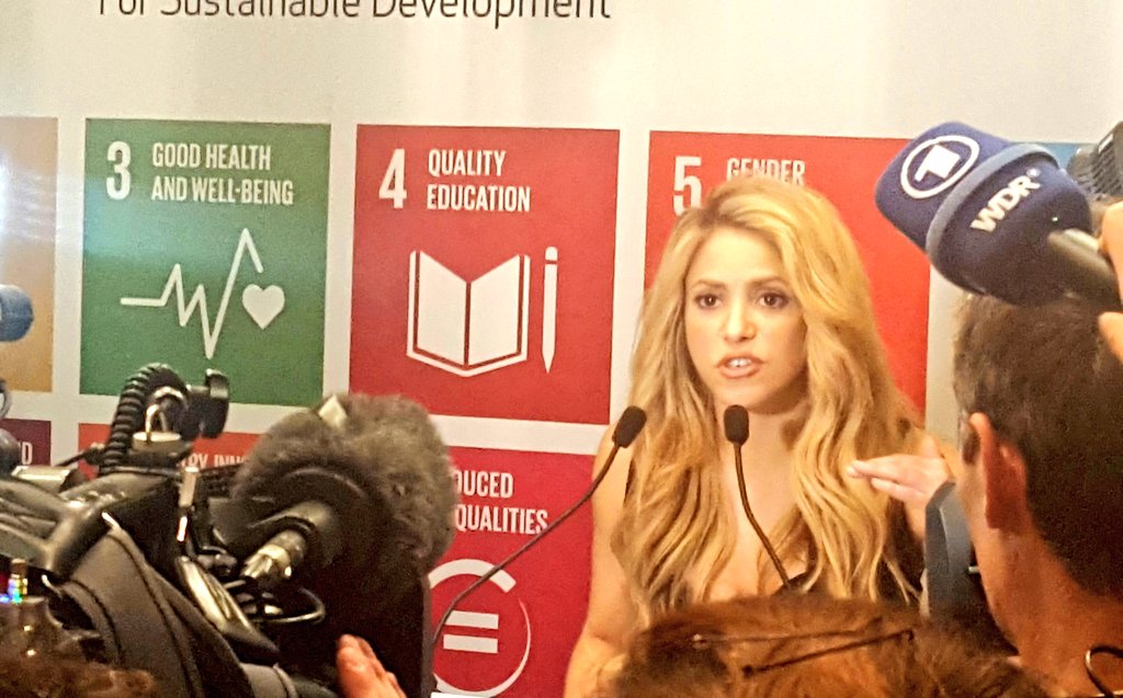 ThomasGass's tweet photo. You have the power to move these issues to center of the debate! @shakira to the media at #wef17 re education, #ECD.and Global Goals/SDGs. https://t.co/HUSzHQ4Enm