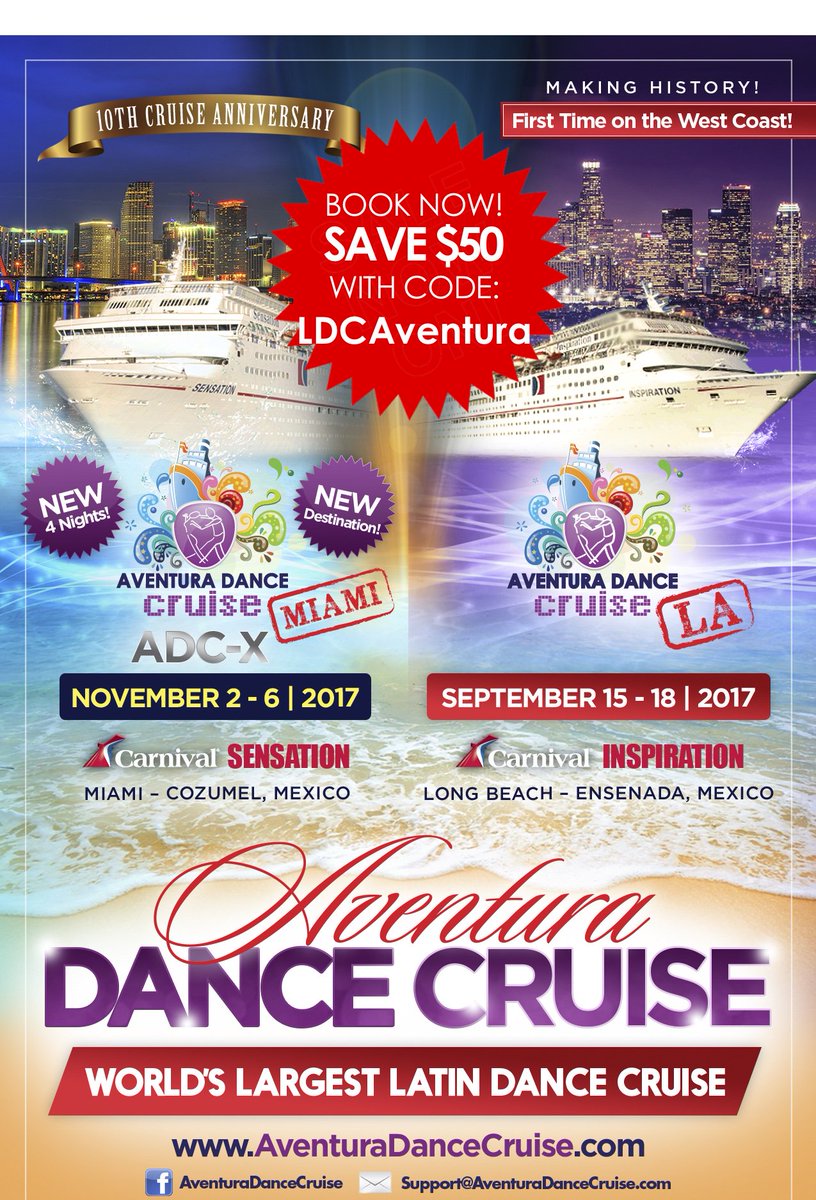 SocialDance4you's tweet photo. https://t.co/oLxbge3uAy Save $50 on your cabin for the LA and Miami dance Aventura Cruises! Use code "LDCAVENTURA" #aventura #dance #cruise https://t.co/oxXr9pxZKP