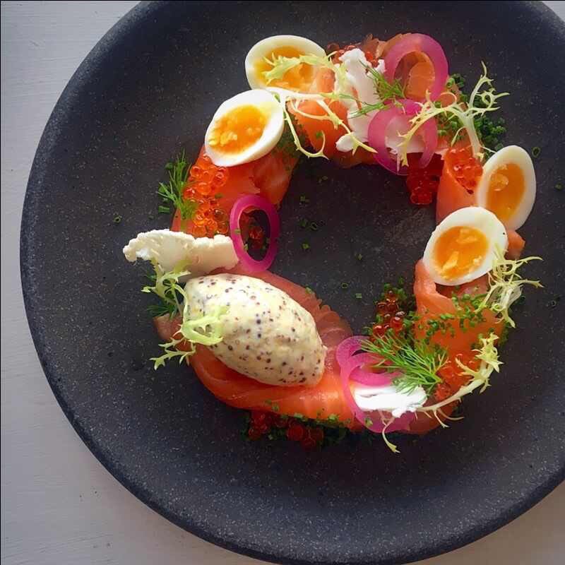 Chef1's tweet photo. Smoked salmon • Trout roe • Quail egg • Vinegar Follow @VKCATERINGEVENT via #Chefplus  https://t.co/Q3A64N2Iim https://t.co/xyL7uc2j6X