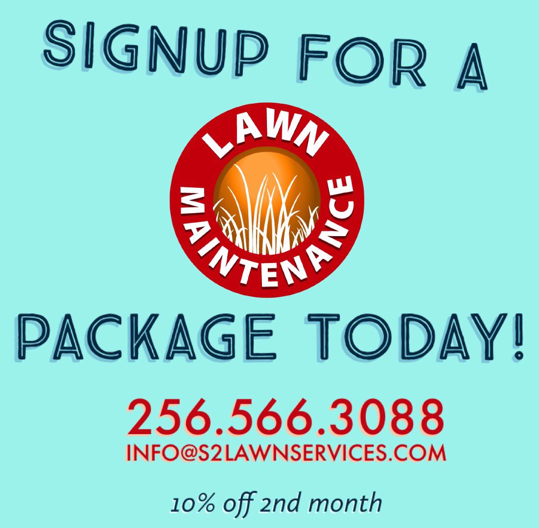 It's time to cash in on this 10% discount offer from S2 Lawn Services!
s2lawnservices.com 
Twitter: x.com/S2Lawns