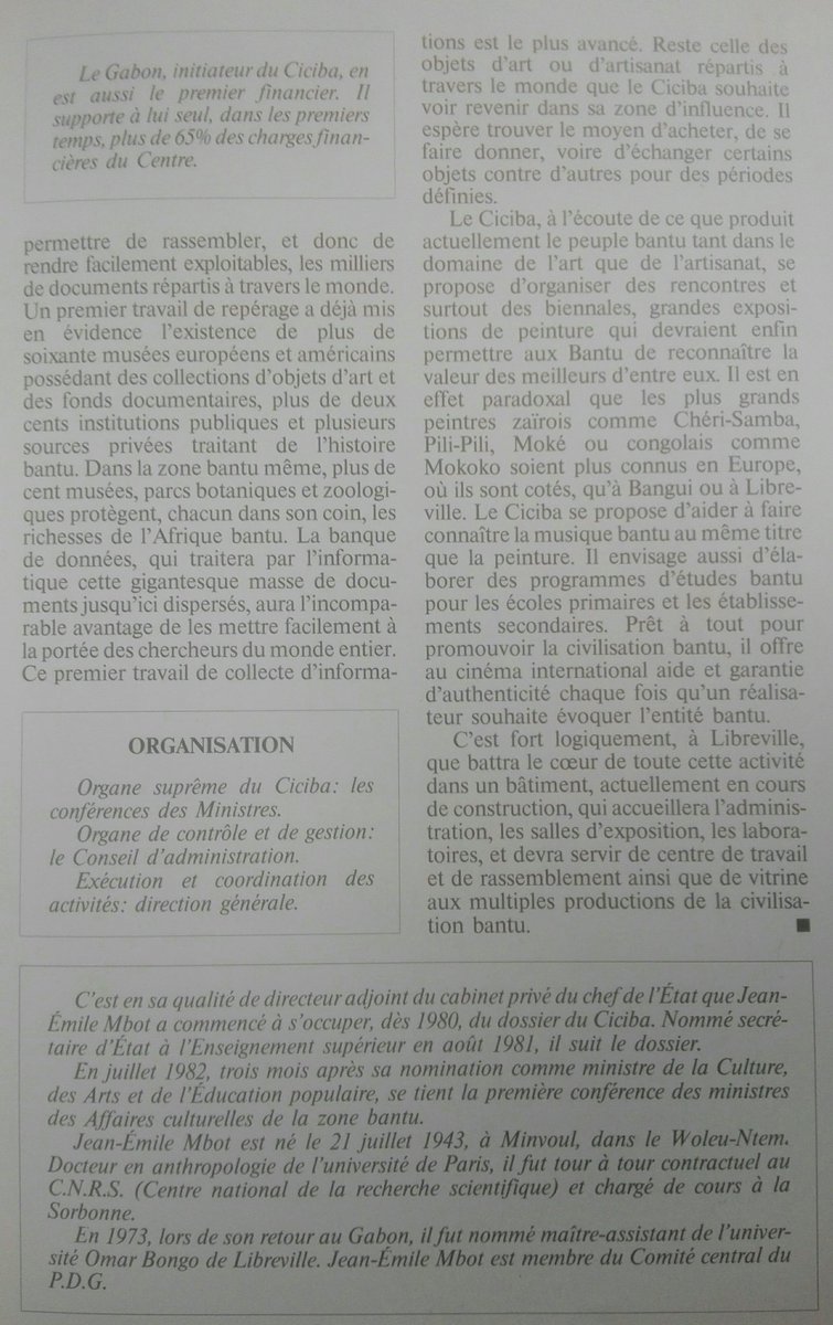 Un nouveau siège , un nouveau départ . Le Centre International des Civilisations Bantus (CICIBA)