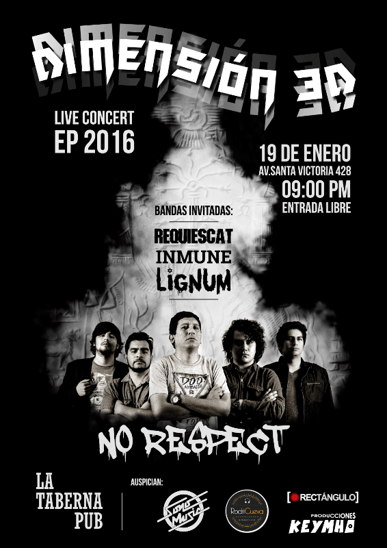 agendacix's tweet photo. #Música 
19 DE ENERO: LANZAMIENTO OFICIAL EP DIMENSIÓN 3D – NO RESPECT
Leer detalles: https://t.co/R6JHF1XPfe
Vía #AgendaCix https://t.co/SI55sBqw6a