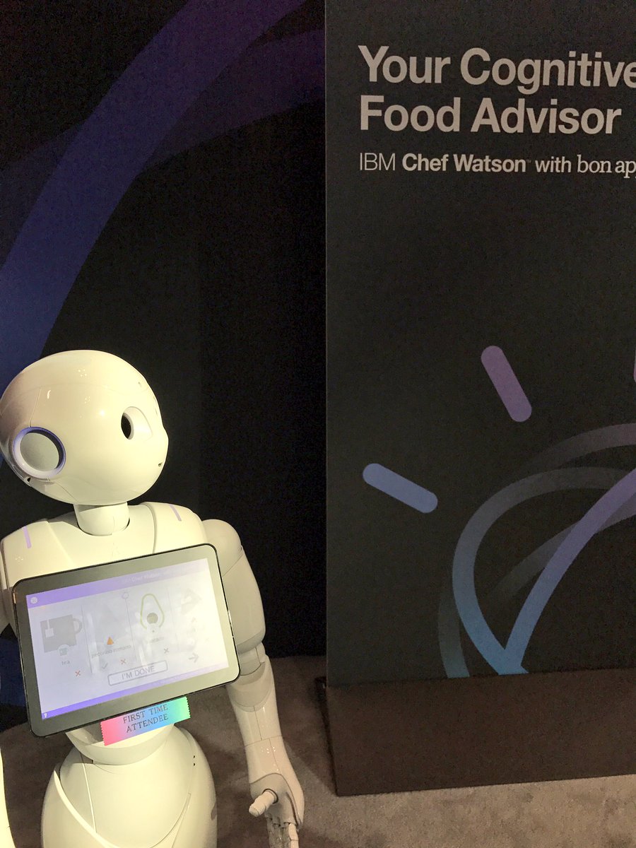 ThirdChannel3C's tweet photo. Will this little guy be recommending recipes in your local grocery soon? @IBMWatson @bonappetit #nrf17 #robots #chefwatson https://t.co/Nfg0K905eK