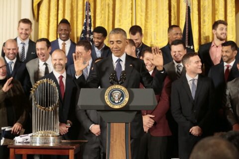 SprtsChttr's tweet photo. World Series champion Chicago Cubs honored by President Obama at the White House during his final days in office https://t.co/YnuNUZJbfn https://t.co/97wgN03J5a