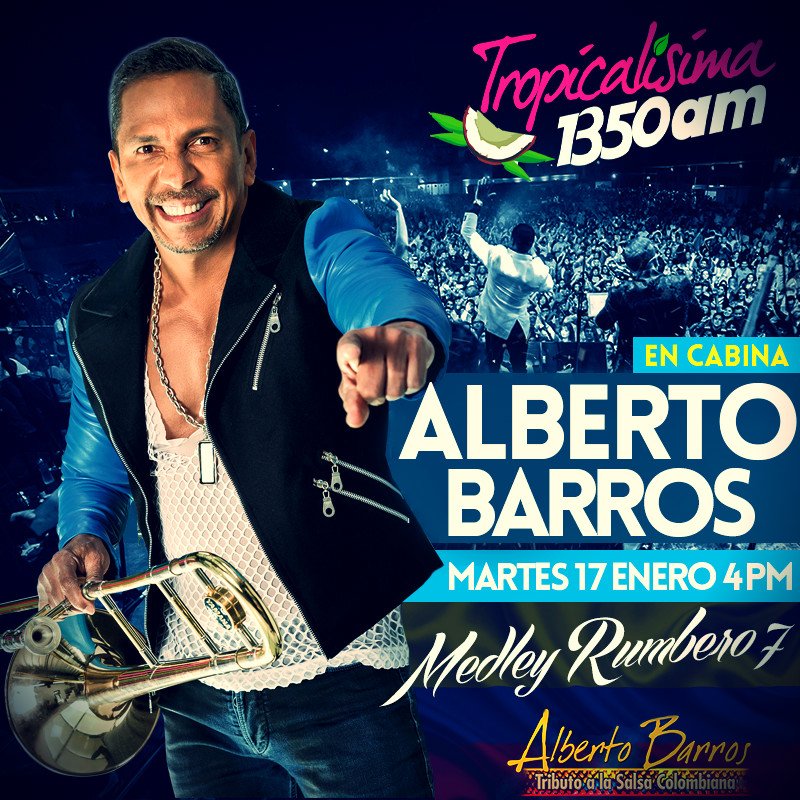 tropi660am's tweet photo. Mañana nos acompañará en cabina "El Titán de la Salsa" @albertobarrosof para contarnos todo acerca de su nuevo sencillo.
#MedleyRumbero7 https://t.co/tF1w45ofc4
