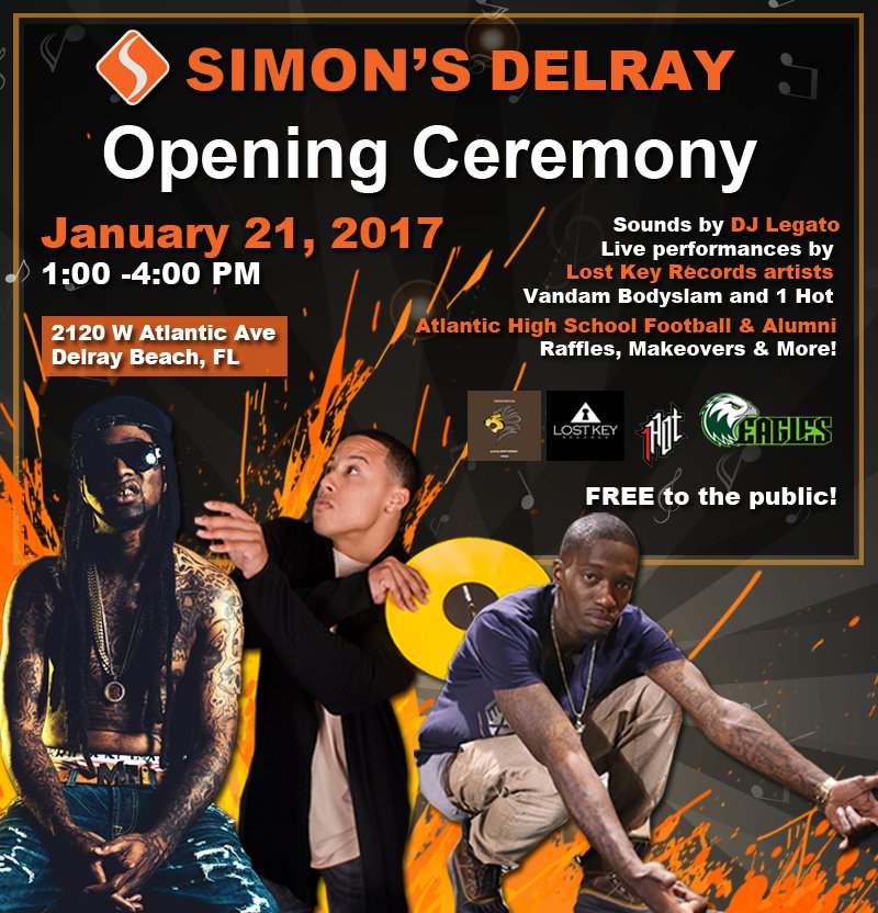 Simons_SW's tweet photo. #SimonsSportswear #Delray Opening Ceremony this Saturday! @VandamBodyslam x @1hotmuzik performing LIVE! Sounds by @DJLegato &amp; More! https://t.co/Mqr4dkb61u