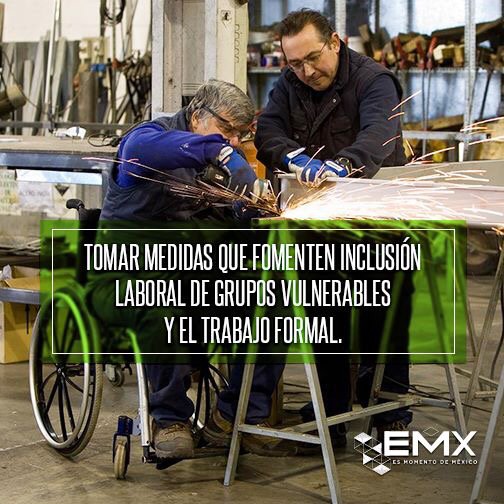 EsMomentoJal's tweet photo. Tomar medidas que fomenten inclusión laboral de grupos vulnerables y el trabajo formal.
#HablaBienDeMx https://t.co/l2bFBkASOP