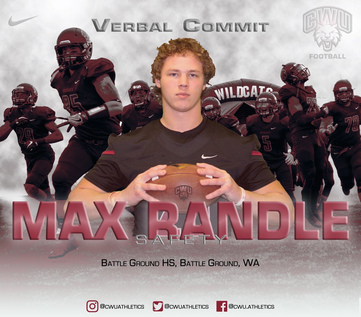 RandleMax's tweet photo. Excited to announce that I have verbally committed to Central Washington University to play football! #brotherhood https://t.co/Fs0n1McNqa
