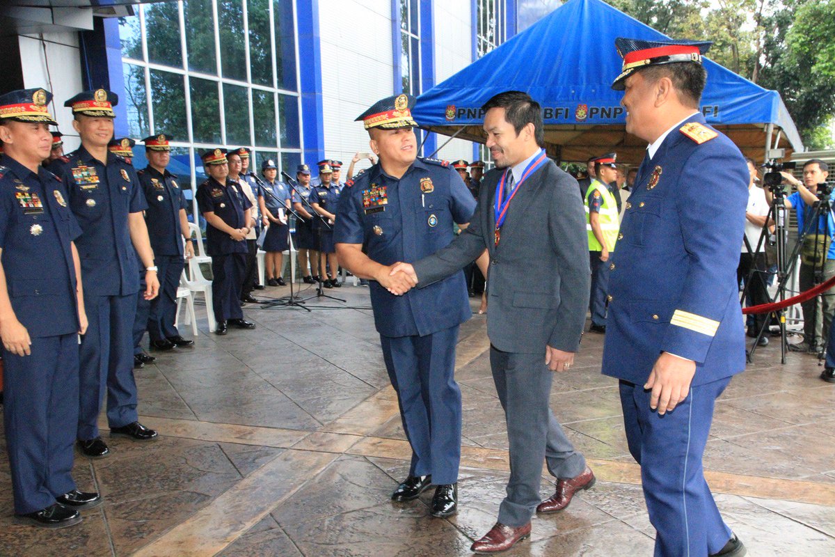 pnppio's tweet photo. Sen Manny Pacquiao was the Guest of Honor and Speaker during the 38th Founding Anniversary of the PNP Intelligence Group on January 16, 2017 https://t.co/y81Elavju9