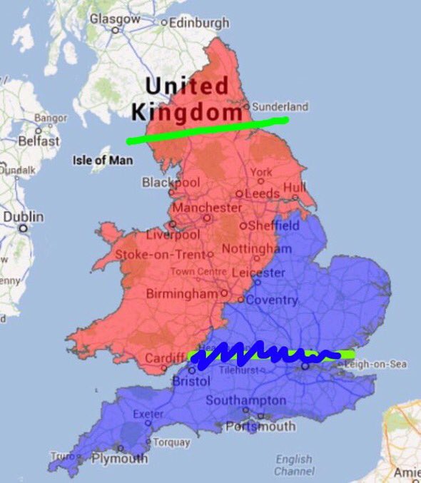 the real north. If you live below this green line and class ya self as northern you're full of fucking shit
