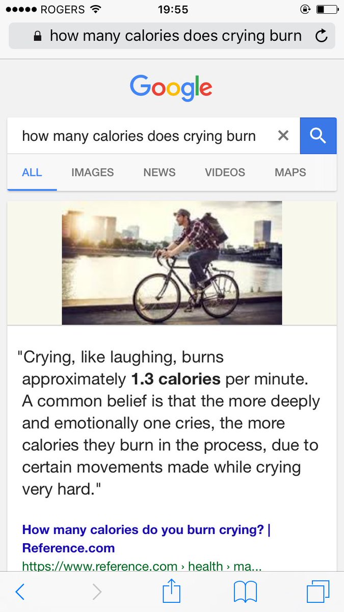 How many calories do you burn crying?