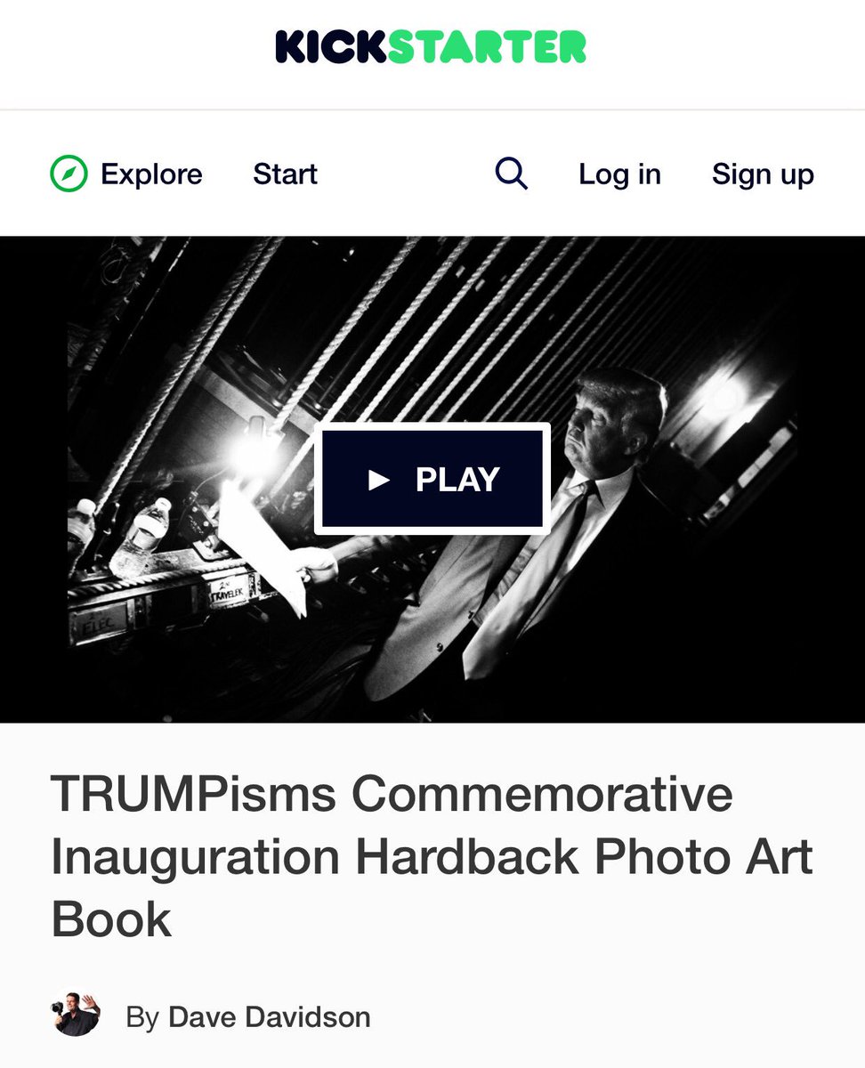 Prezography's tweet photo. Just launched on #Kickstarter... #TRUMPisms Commemorative #Inauguration Hardback Photo #Art Book  https://t.co/07Fms0NlpZ #Trump https://t.co/W14CU77K0f