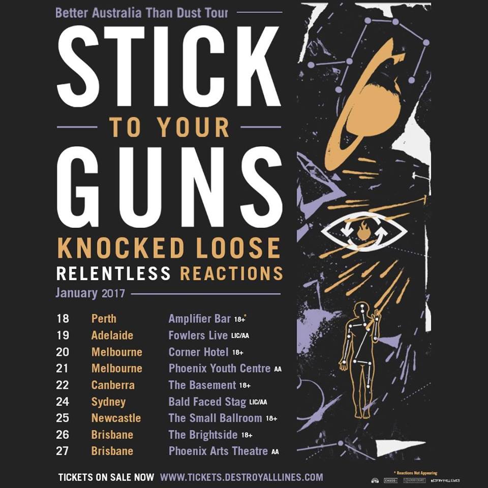 makemerch's tweet photo. The @STYGoc kicks off today in Perth!
#makemerchandise
#sticktoyourguns
#reactions
#knockedloose https://t.co/GmZVBny5oT