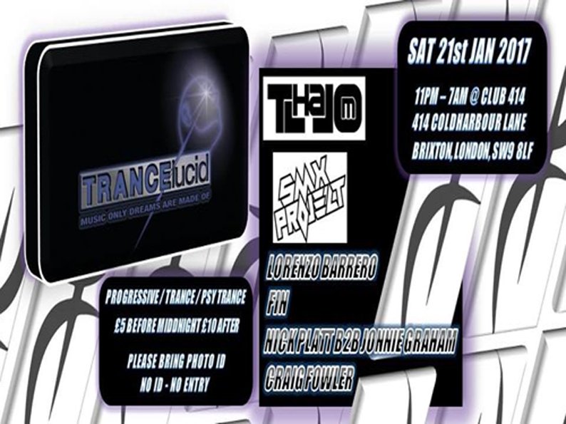 Club414brixton's tweet photo. TRANCElucid this Saturday 21st January 2017 11pm till 7am @ #Brixton No1 dance venue Club 414, #trance #Psytrance #Progressivetrance #Rave https://t.co/8AWzyxpO33