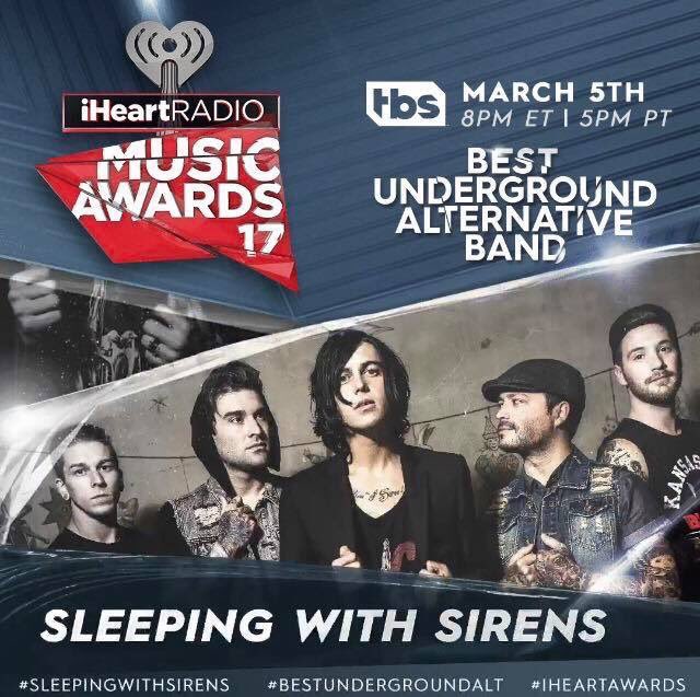 SWStheband's tweet photo. Have you voted today? 😜 RT!! #SleepingwithSirens #BestUndergroundAlt #iheartawards https://t.co/kA373YA1Ml https://t.co/R0mQ4GiE7s