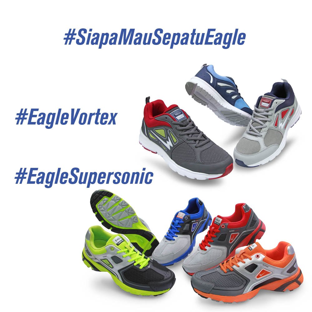 sepatueagle's tweet photo. #EagleMania minggu ini pasti ad yg seru di #SiapaMauSepatuEagle...hadiahnya klo ga #EagleVortex ya #EagleSupersonic yg mau boleh retweet ya. https://t.co/cLBvux3YCL