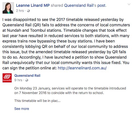 TimNichollsMP's tweet photo. 3 months after I first told @StirlHinchliffe of https://t.co/JU2j5n6Gef, finally see @QLDLabor Pollie slam own Minister’s #railfail #qldpol https://t.co/XborvaL3wv