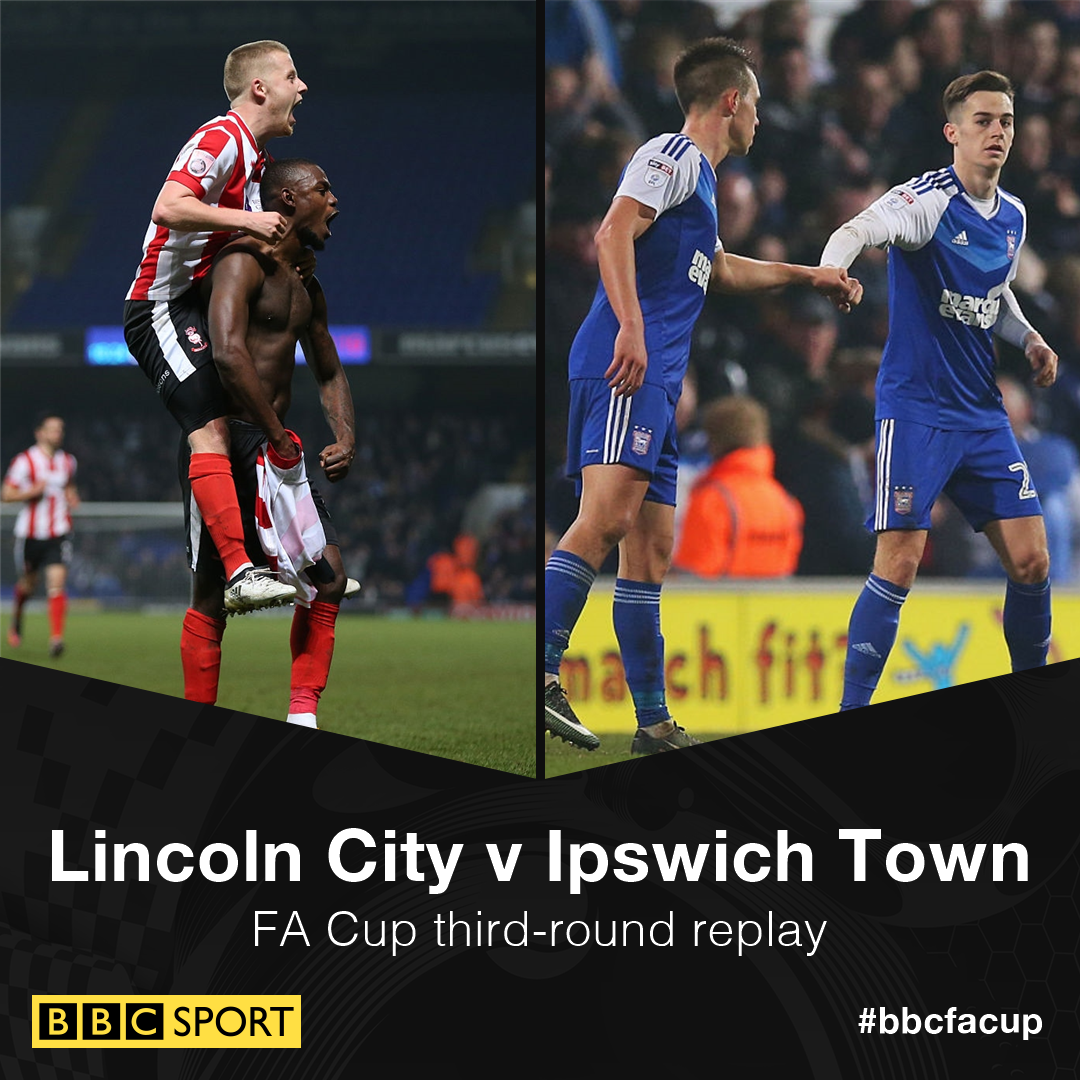 BBCSport's tweet photo. Tuesday night under the lights 🙌

⚽️@LincolnCity_FC v @official_ITFC
🏆#FACup third-round replay
📺📻@BBCOne &amp; @5livesport 
⏰8pm
#bbcfacup https://t.co/eE9ydQMaeZ