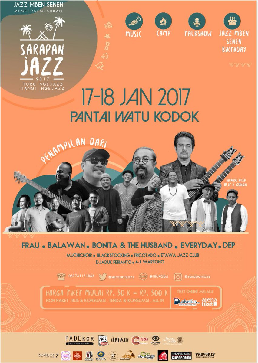 Hai Akademia Jogja, datang ke <a href="/sarapanjazz/">sarapanjazz</a> yuk! 
17-18 Januari 2017 di Pantai Watu Kodok | Info selengkapnya bisa kepoin <a href="/jazzmbensenen/">Jazz Mben Senen</a>