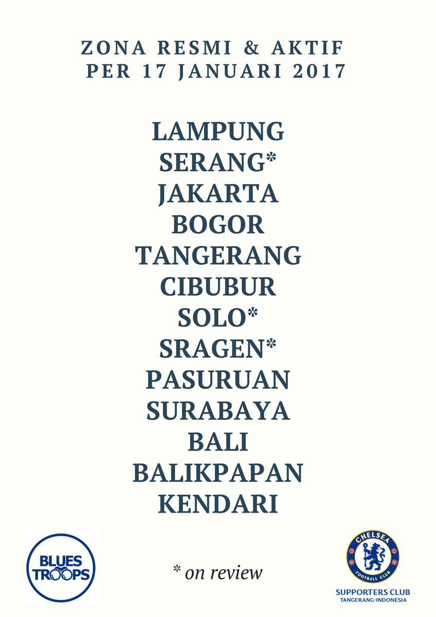 Dengan demikian, per 17 Januari 2017, daftar zona yang aktif adalah... #TroopsNews