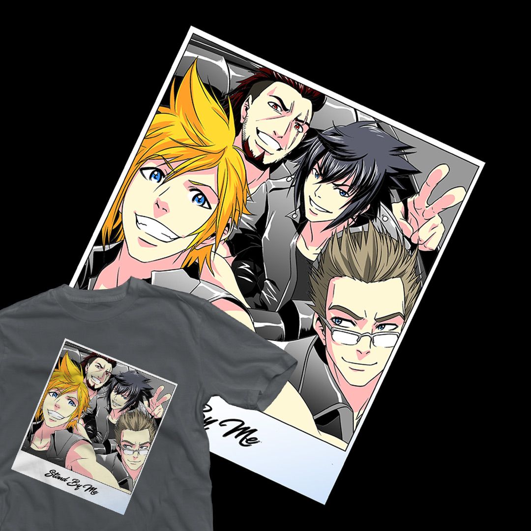 teefury's tweet photo. DAILY TEE | "Stand By Me" by #CoinboxTees available for $12 today on #TeeFury! Shop now: https://t.co/bQTb4jDaWk #FinalFantasy https://t.co/7FrmgRTQbq