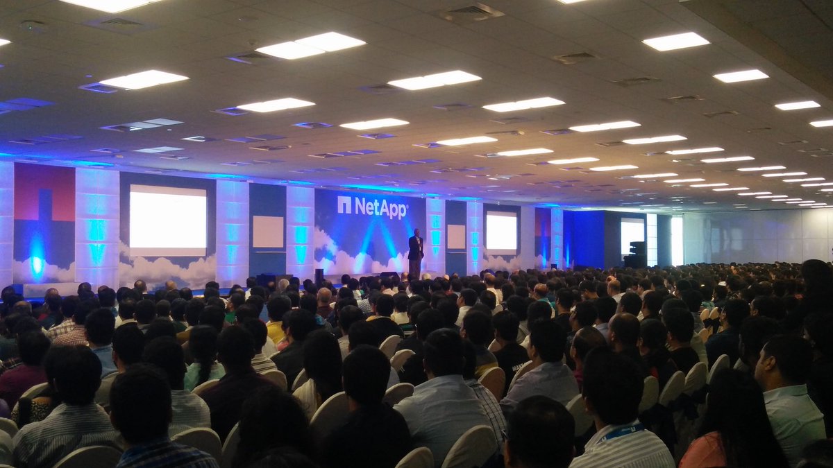 nandakr's tweet photo. All hands with George Kurian on stage at the new campus @NetAppIndia #moving2future https://t.co/nZXZm2DCeu