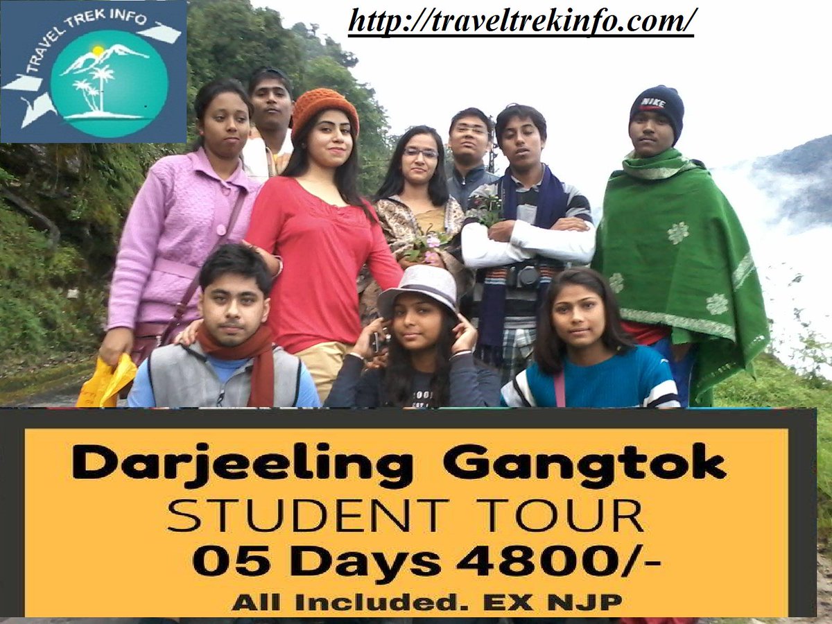 traveltrekinfo's tweet photo. STUDENT GROUP TOUR | Ex. NJP/Bagdogra/Kakarvitta | All Included | 9647525702 
 03 Nights / 04 Days Gangtok /Darjeeling @3900/- Only https://t.co/ABbsy7DyiV