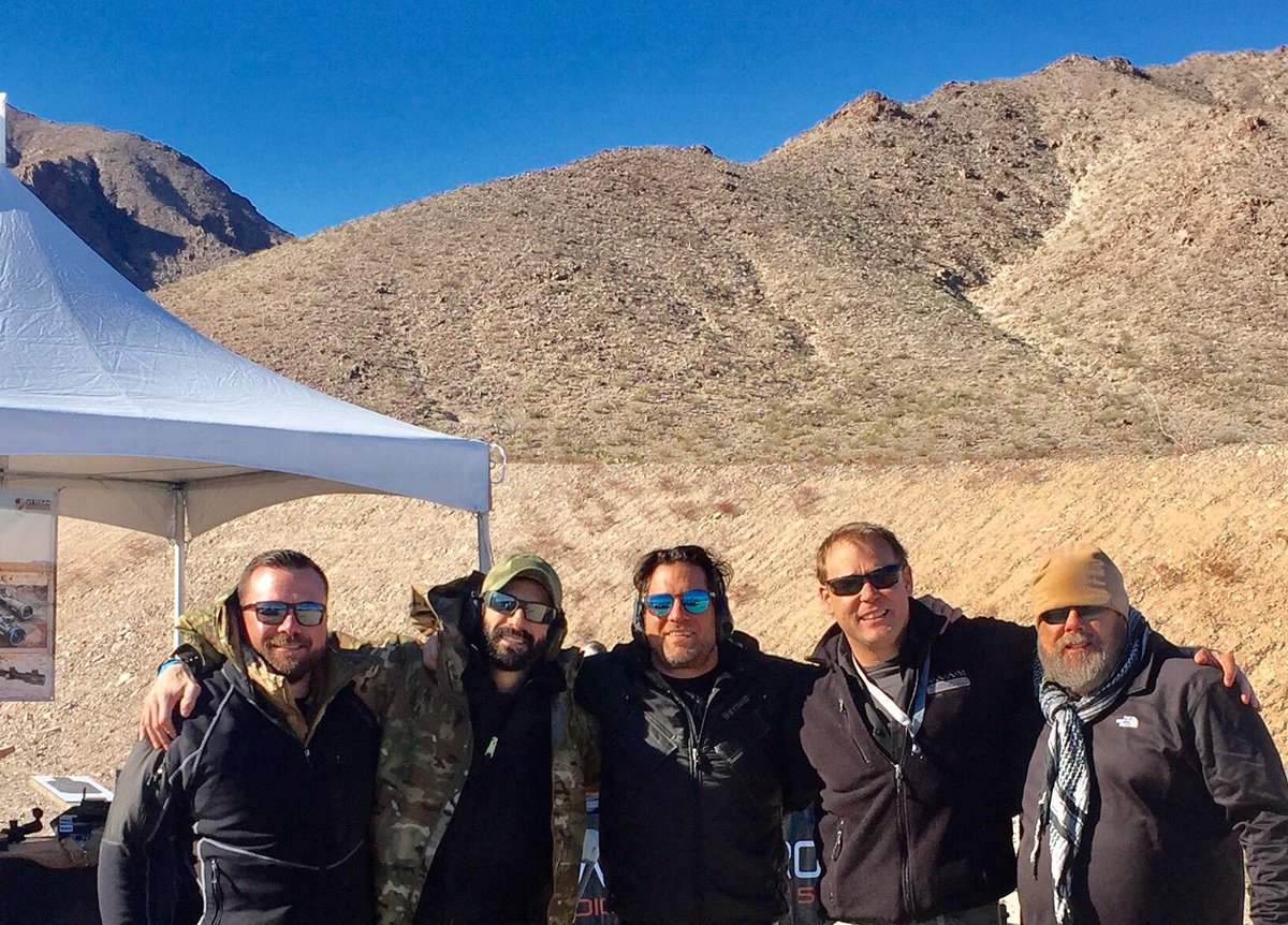 S2USASafety's tweet photo. #SHOTshow2017 on the range with @realRudyReyes Walt Hasser #S2-USA CEO Judd Erickson and @SpecOpsComm @AdamHandelsman #selectorswitchsafety https://t.co/LWZiSh43UY