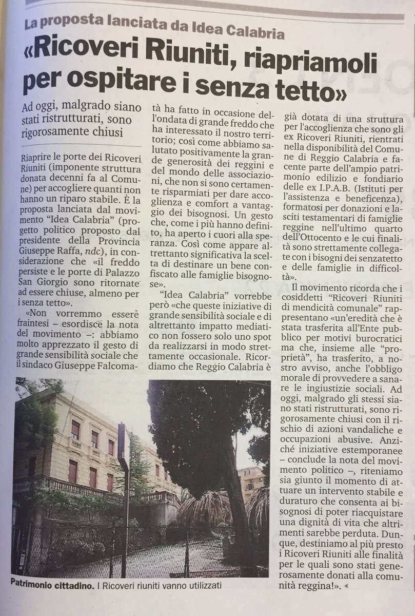 idea_calabria's tweet photo. #IdeaCalabria : Apriamo i #RicoveriRiuniti per i #SenzaTetto ! https://t.co/FOPLnGfHhn
