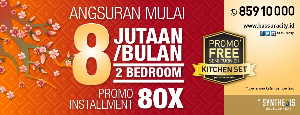 Tahun baru, hunian baru...
Serah terima mulai akhir 2017 (tahun ini).
Angsuran mulai dari 8jutaan*, tipe 2-kamar.
Info: 021-85910000