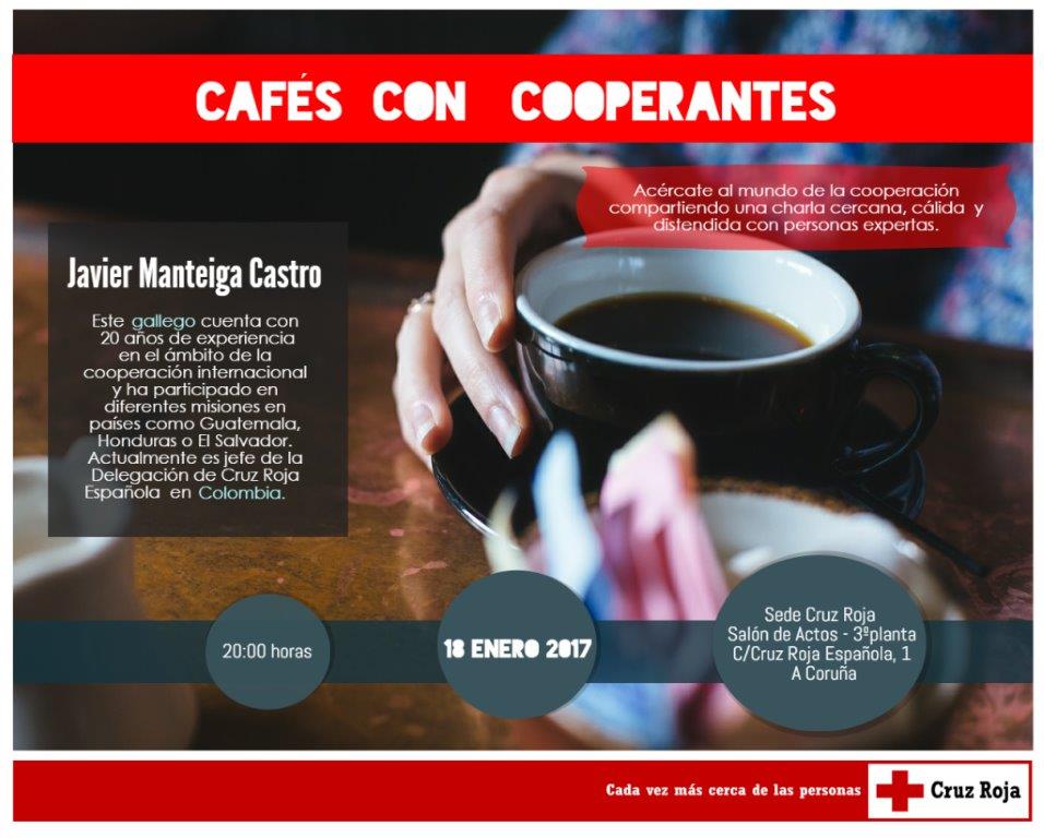 cruzvermella's tweet photo. Tomaremos un café con Javier Manteiga, delegado de @CruzRojaEsp en Colombia. La cita en #ACoruña. #CafésCooperantes https://t.co/JMcgmgkfsQ