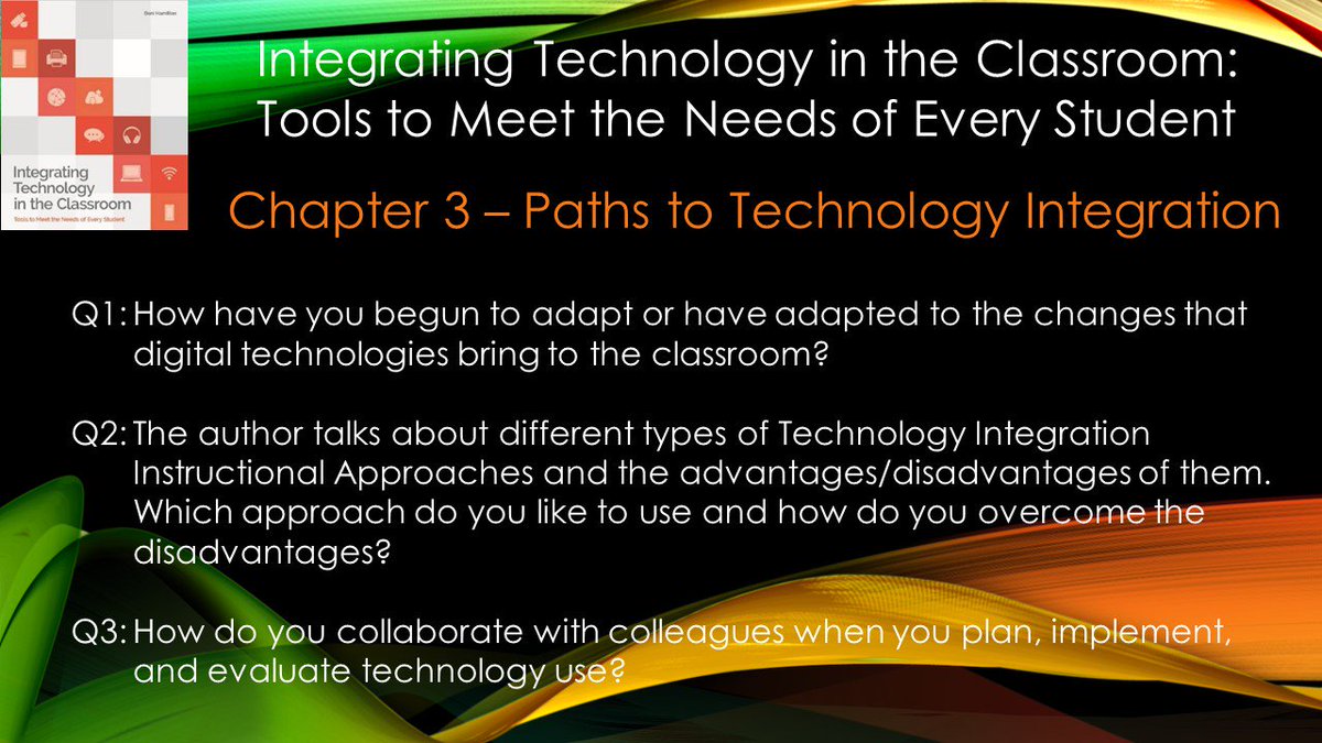 TechToolsVB's tweet photo. Week 2, Ch. 3 Paths to Technology Integration. Remember to use #TechToolsVB in your answer &amp; start with C3A1, C3A2, C3A3. Due by 12am 1/22 https://t.co/1CjX9dKq4G