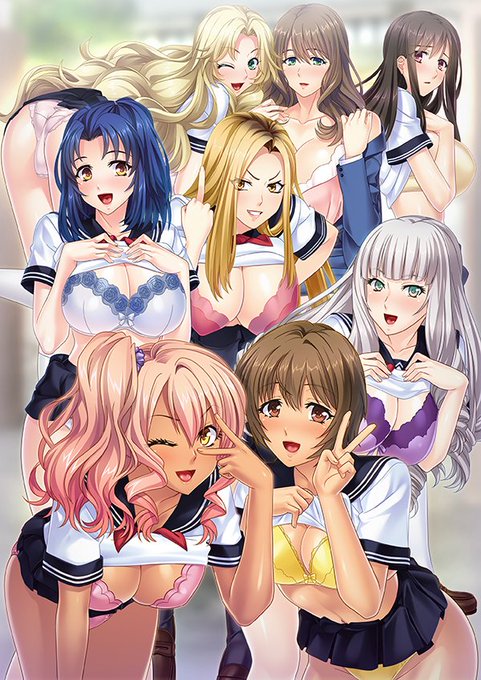 1月27日ダウンロード版発売予定の「みんな孕ませ♪女子校修学旅行」のメインビジュアルです。今回は多数のキャラとやりまくれます! #miel 