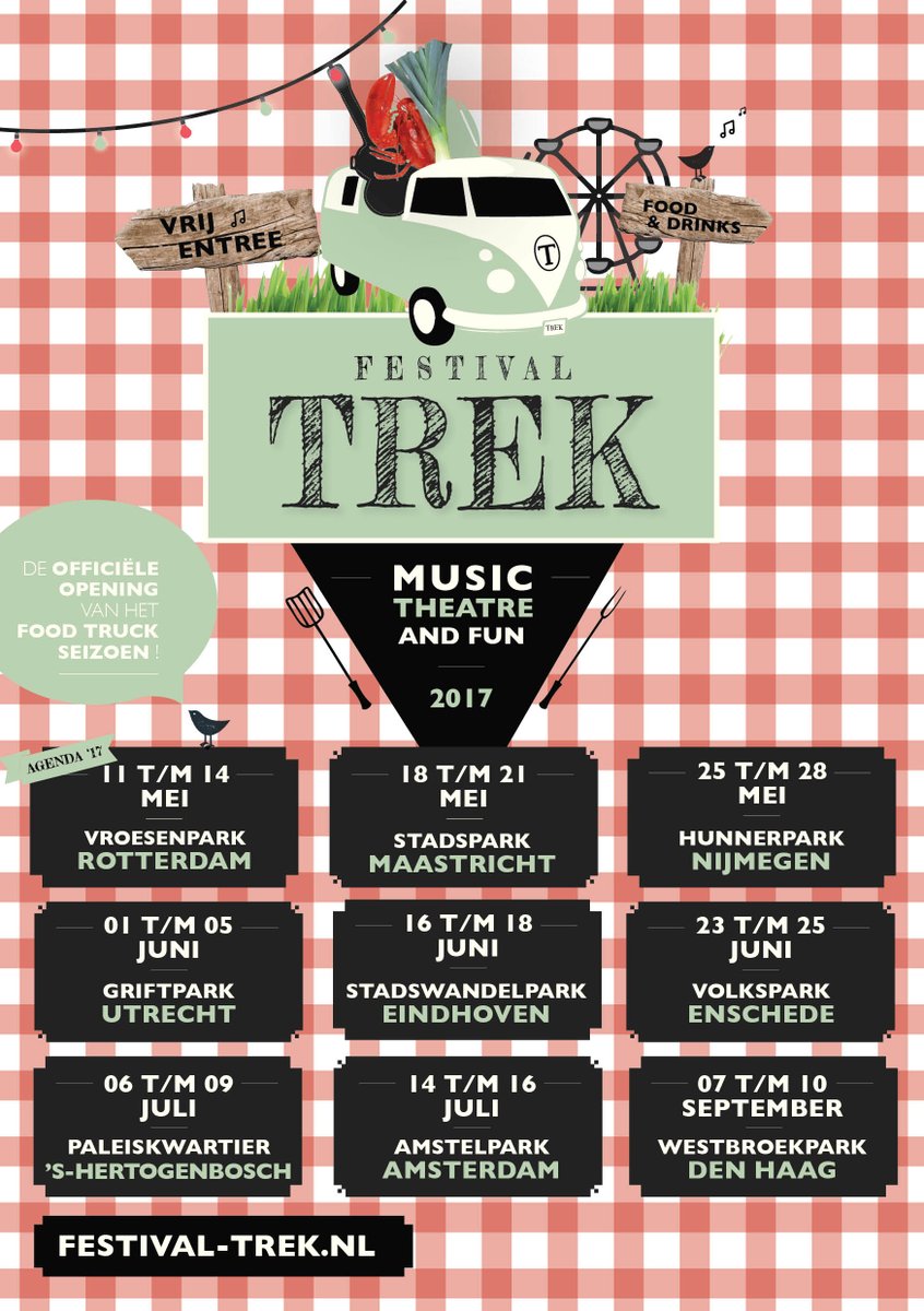 Ook zo'n zin de #zomer? Het vierde seizoen van #FestivalTREK is in aantocht! 
#Food #festival #cultuur #muziek #drinks #gezelligheid #samen