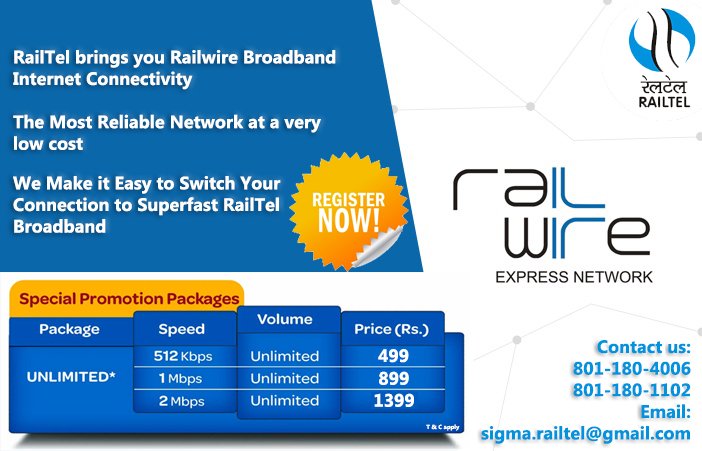 Railtel.RailWire tweet media