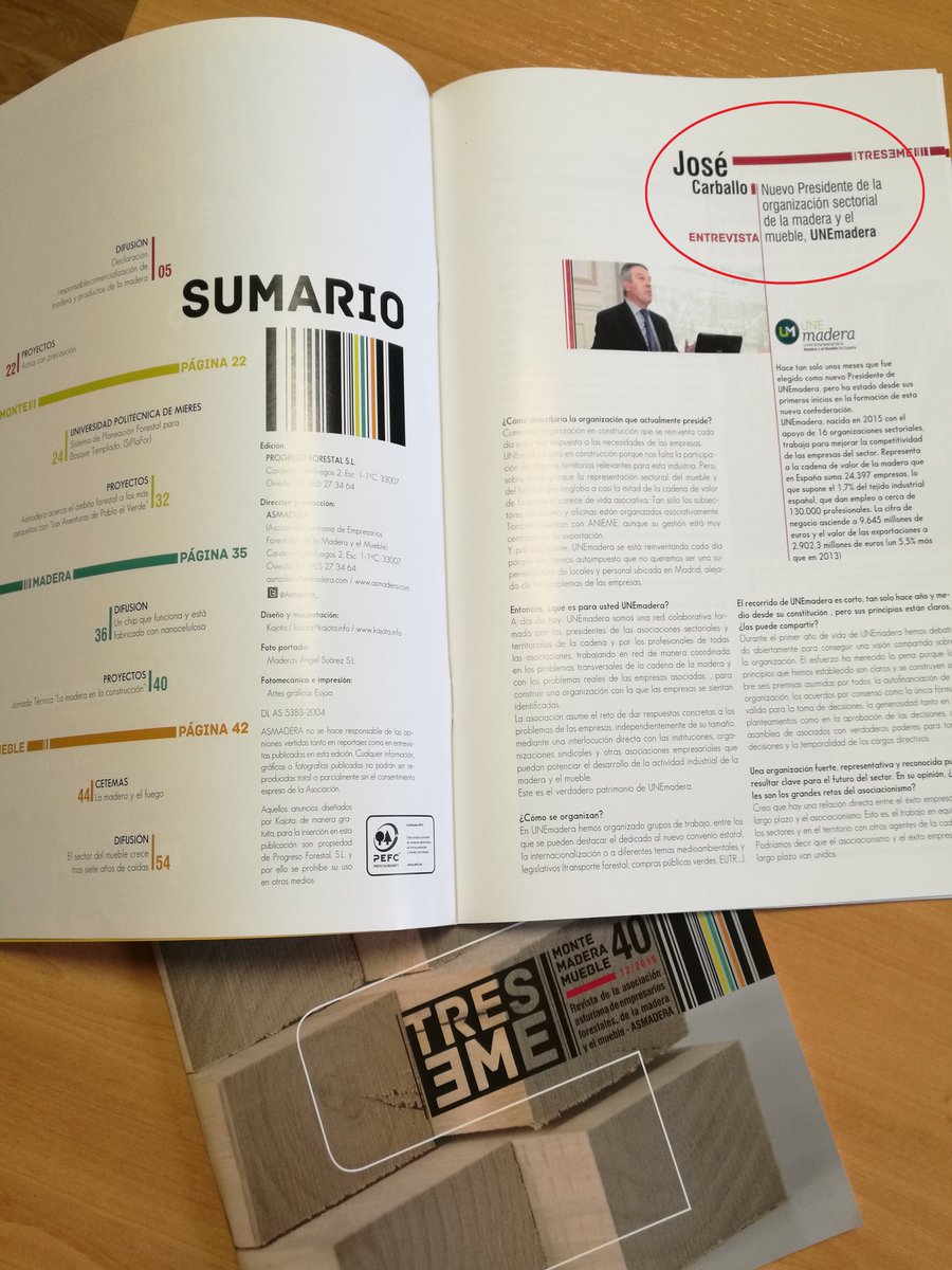 unemadera's tweet photo. ¿No has leído la #entrevista q hizo la revista #TRESEME a nuestro #Presidente #JoseCarballo? Es interesante! Está en https://t.co/lNDauGG0hm https://t.co/3HF1P5WK5v