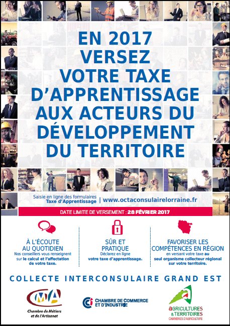 Taxe d'#apprentissage 2017 en #lorraine avec octaconsulairelorraine.fr