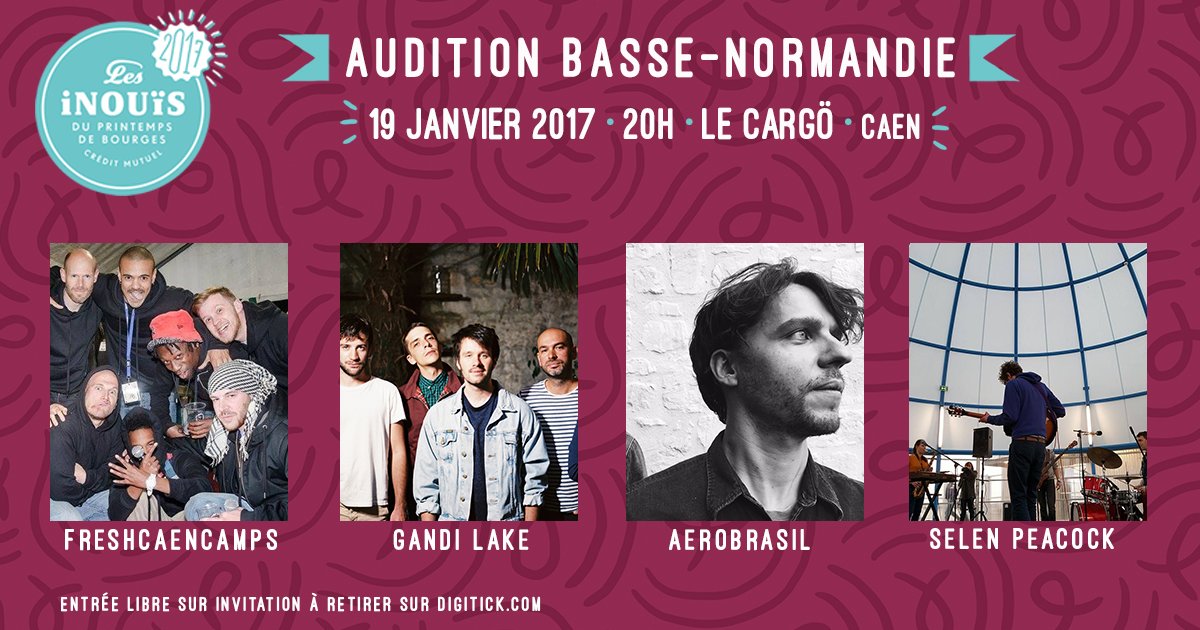 Dans deux jours, rendez-vous au @CargoCaen pour les Auditions Régionales Basse Normandie #iNOUïS2017! Entrée libre : bit.ly/BasseN