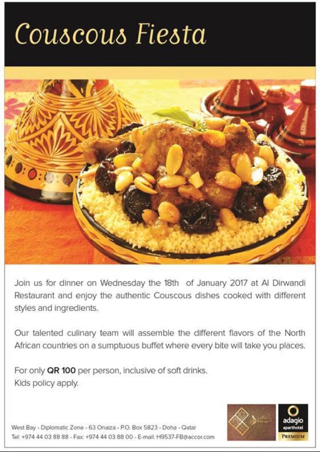 Foodie lovers in #Qatar, check this out! <a href="/Adagio_officiel/">Aparthotels Adagio</a>