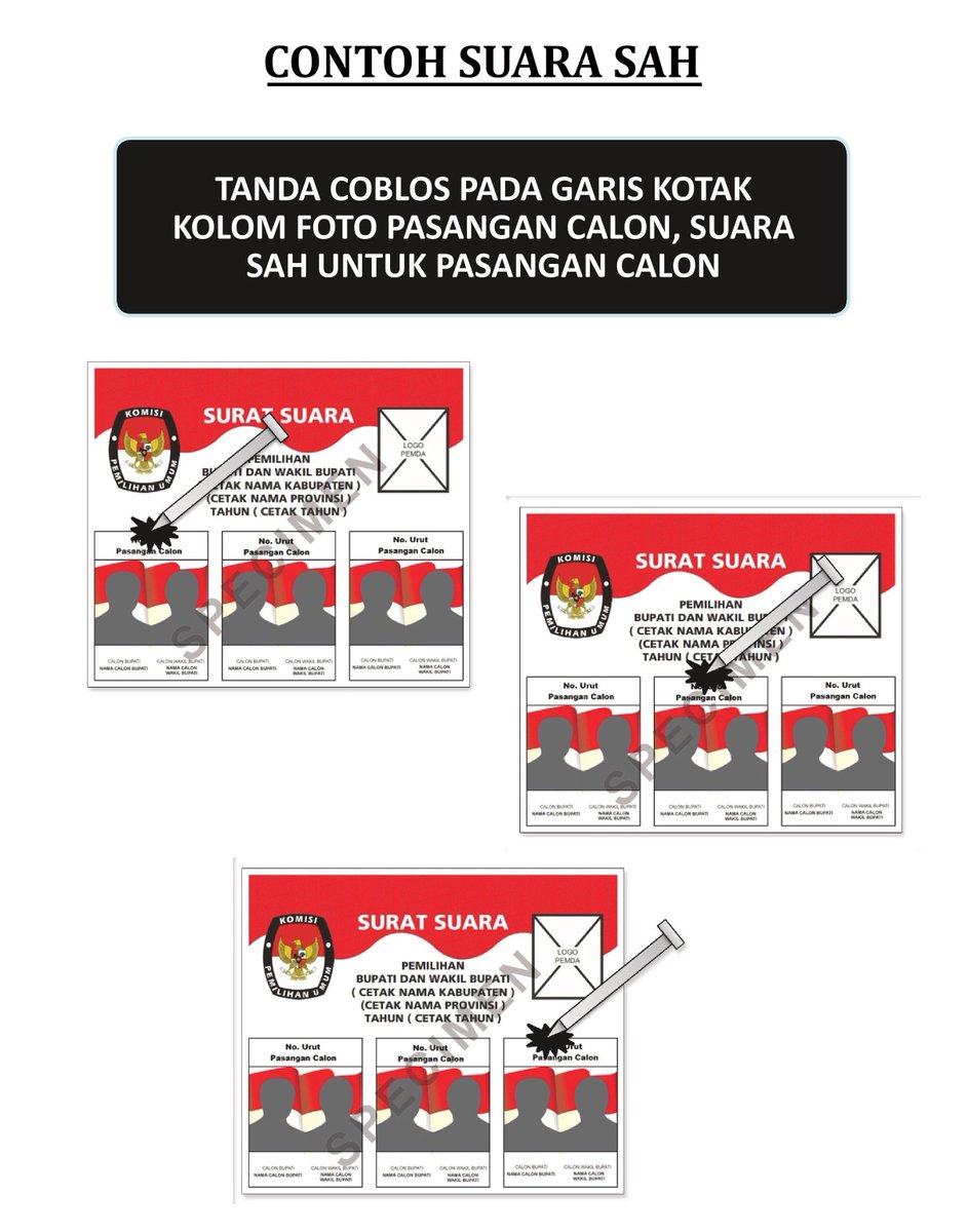 Contoh Surat Suara Sah Dalam Pilkada Serentak Rabu, 15 Februari 2017 - <a href="/KPU_ID/">KPU RI</a>