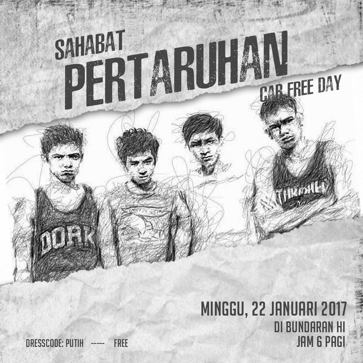 Alicious_AMC's tweet photo. AYO ikutan car free day bareng Sahabat Pertaruhan 22 Januari 2017❗
📍 Bundaran HI, Jkt
👕 Putih
🕕 06.00

@pertaruhanfilm #SahabatPertaruhan https://t.co/4DDElX6vTZ