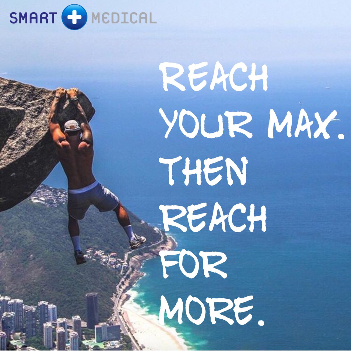 SmartMedicalUSA's tweet photo. Reach for the top. The bottom is overcrowded. #GoForIt #ClimbHigher #climbing #fitness #TuesdayMotivation #crossfit #cliffhanger #gymlife https://t.co/BY6JxP8IOz